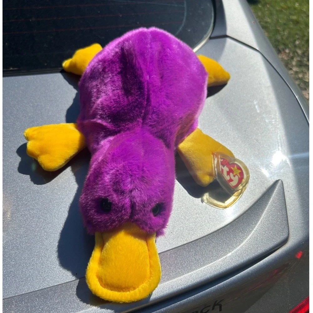 Ty Beanie Buddies Patti Platypus Purple Yellow Plush 1998 Large Size‎ Excellent